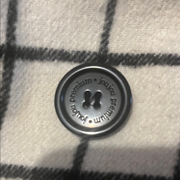 Jou Jou Black and White Plaid Trench Coat - Picture 4 of 11